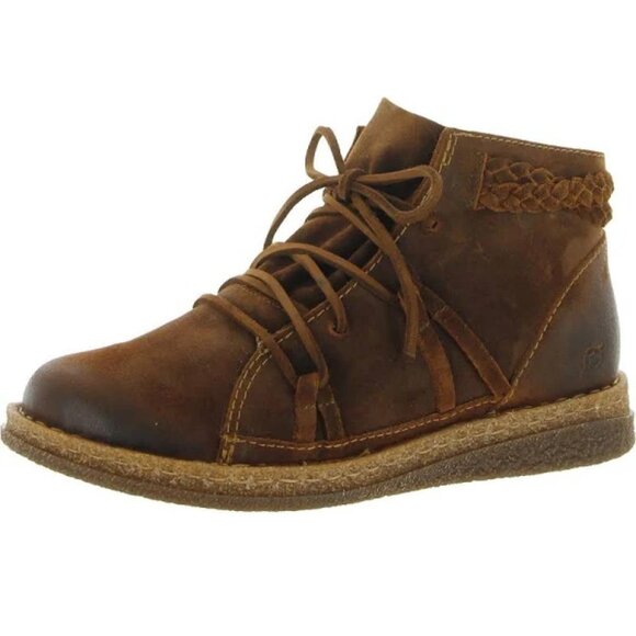 Born Temple II size 7 Glazed Ginger Distressed Brown Nubuck Leather Bootie - Picture 1 of 12